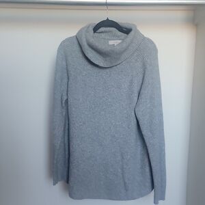 LOFT Soft Gray Cowl Neck Sweater